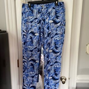 Lilly Pulitzer Kelly Blue Floral Pants